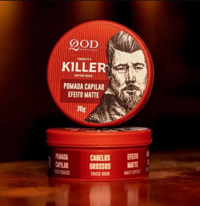 POMADA CAPILAR KILLER 70G - ALTA FIXAÇÃO EFEITO MATTE - QOD BARBER SHOP