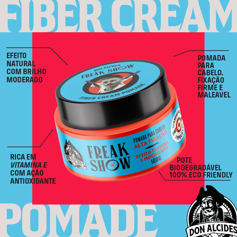 POMADA PARA CABELO FIBER CREAM DON ALCIDES FREAK SHOW 80g