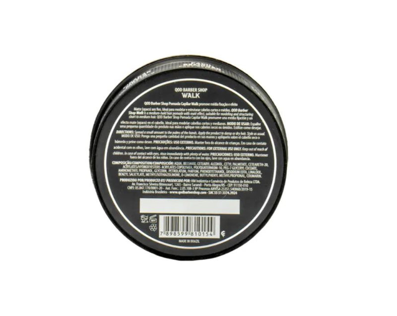 POMADA CAPILAR WALK 70G - MÉDIA FIXAÇÃO EFEITO MATTE - QOD BARBER SHOP