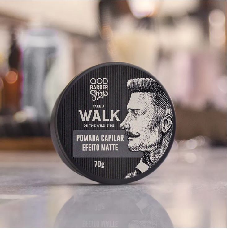 POMADA CAPILAR WALK 70G - MÉDIA FIXAÇÃO EFEITO MATTE - QOD BARBER SHOP