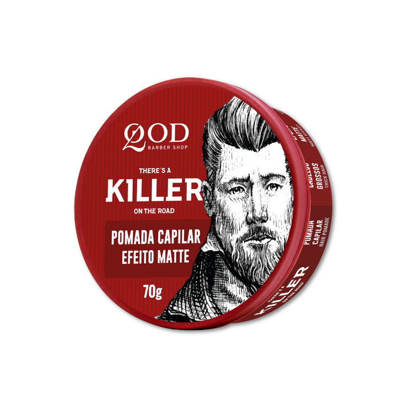 POMADA CAPILAR KILLER 70G - ALTA FIXAÇÃO EFEITO MATTE - QOD BARBER SHOP