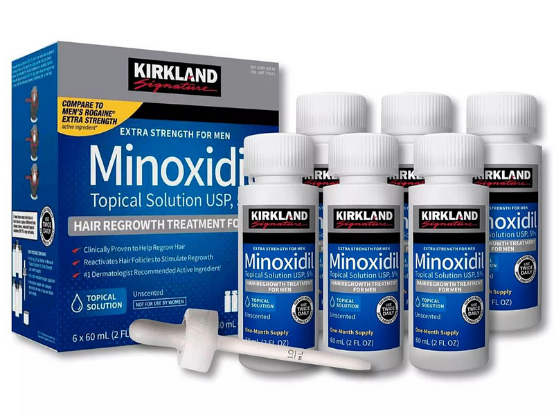 MINOXIDIL 5% KIRKLAND - TRATAMENTO PARA 6 MESES